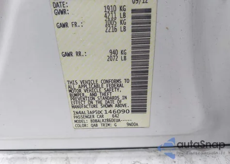 2013 Nissan Altima 2.5/S/Sv/Sl from USA, damaged, VIN 1N4AL3AP5DC146090